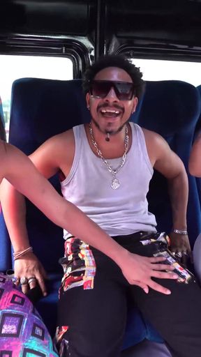 Brazilian big cock anal bang-van orgy