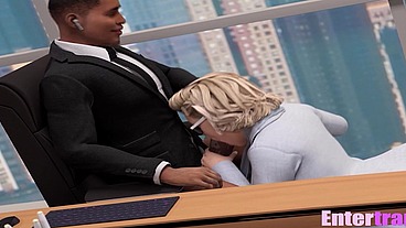 Big booty futa secretary fucks her boss to keep her Job.