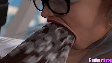 Big booty futa secretary fucks her boss to keep her Job.