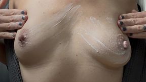 Autumn Valentine in Breasts Sunblock Application Instruction