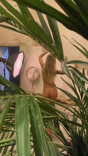 Monika Fox Mexican heat photoshoot backstage
