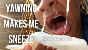 Yawning Makes Me Sneeze with Temptress Mango | Snotty Nose Blowing