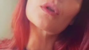 “Redhead Goddess Smoking Up Close – Lips and Thick Smoke”