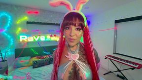horny redhead luna legend gives brian her ass under neon lights!