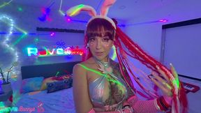 horny redhead luna legend gives brian her ass under neon lights!