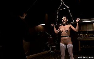 Hooked ass brunette gets ass whipped