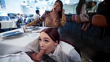 Sneaky Waitress Fucks Me Hard in the Restaurant... We Get Caught