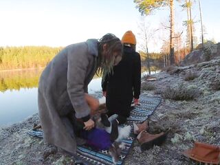 Sex on a reindeer skin next to a forest lake - RosenlundX - 60fps
