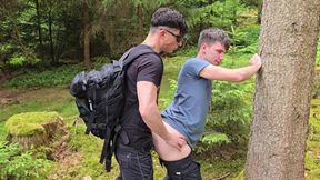 I Throat-fucked My Gay Slut and Railed Him Bareback in the Woods Till My Cock Shot a Cum Load.