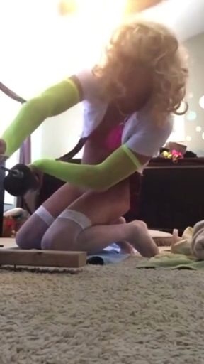 Lost Fuck Machine and Huge Dildo Vid!