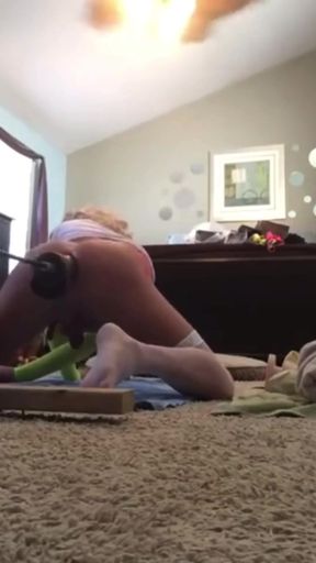 Lost Fuck Machine and Huge Dildo Vid!