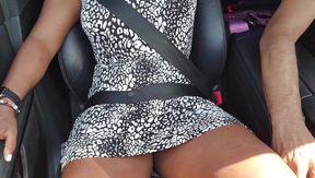 Played with Stepmom's Pussy and Big Boobs While Driving in Public