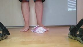 Crushing paper with my beautiful big feet