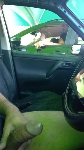 Public parking dick flash caught by young bbw