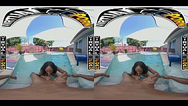 VIRTUAL PORN - Playful August Skye Makes A Sunny Poolside Escape Feel Dangerously Hot
