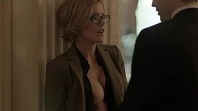 Beautiful blonde celebrity Kathleen Robertson having sex with her boss compilation