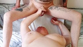 Jerk off and ejaculate on/mouth of MIL