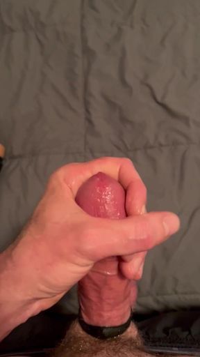 A Cock Ring, Lube and a Massive Cumshot