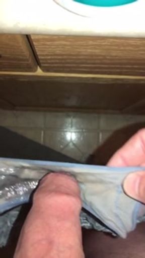 Licking my wifes Dirty Panties from the Laundry before &amp; after cumming in them, tastes so good