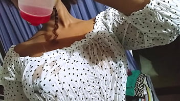 See my tits through my wet shirt