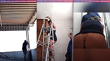 Hotwife exibicionista deu mole pro pedreiro