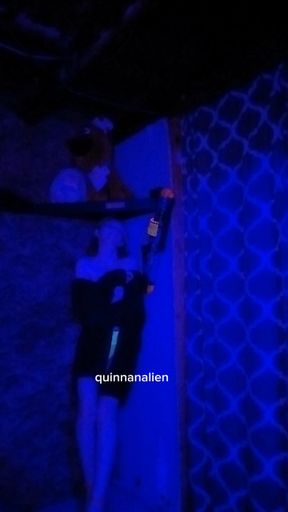 A sexy tease from a young alien stripper