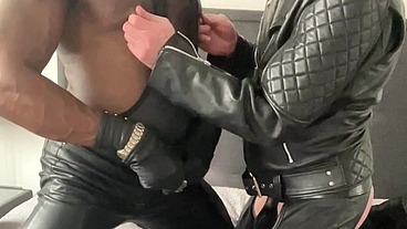 BDSM Leather Polish & Perennial Muscle Worship, Nippleplay & Cock Sucking
