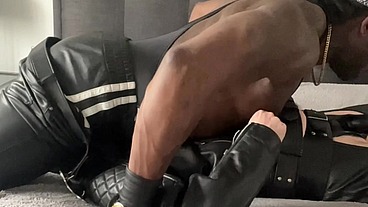 BDSM Leather Polish & Perennial Muscle Worship, Nippleplay & Cock Sucking
