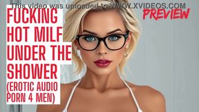 Hot cougar gives handjob then drills in the shower