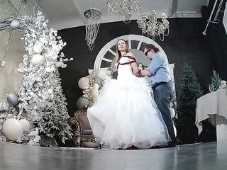 Alexa - Bound up bride on photo shoot in photo studio CS09 Part 1