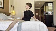 Virgin twink can't resist and cums in bed 💦