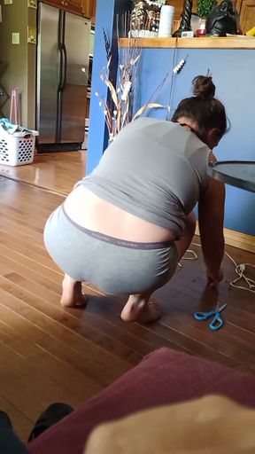 Slut milf wife spreads tight asshole and dripping pussy!   Clip 3