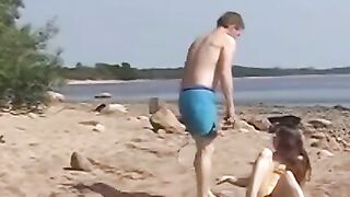 Deserted Island Frenzy Steamy Bikini Bimbo Getsd by Chiseled Stud in Sizzling Beachside Threesome of the Century!