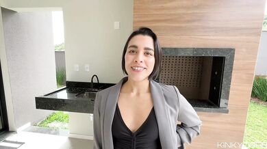 Big Ass Latina Agent Chokes on Huge Cock Then Gets Pussy Wrecked POV