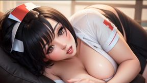 Hospital nurse gives sloppy blowjob and handjobs in ASMR roleplay