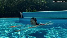 Sexy teen Latina Yenifer Chacon seduces producer and flaunts her bubble butt in the pool