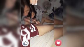 Argentine puta gives the best blowjob to her bored compa