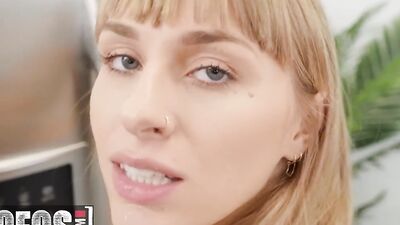 MOFOS - Angel Youngs Is Baking In Her Sexy Skirt Without Underwear And Her BF Thrill Gets Horny