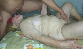 Granny Angela Sucks Cock. with Orgasm Included.