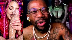 white snow bunny owns your big white cum spraying cock, ai generated