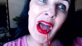 Red Lipstick Application Duck Lips Hot Smoking MILF