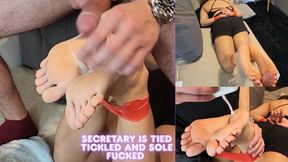 Mia Luxx - Hot Secretary is Tied Tickled and got Sole Fucked - BONDAGE - TAPE - HOG TIED - FOOTJOB - SOLEJOB - SOLES - TICKLE - SMELLY SWEATY FEET - TICKLING - FOOT TICKLING - SOLES - GAG - CUMSHOT -