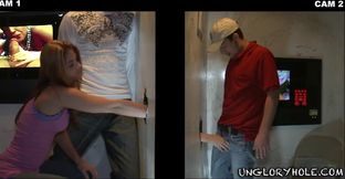 Tucker Scott deepthroats Lance Howard’s fat cock in glory hole raw sucking