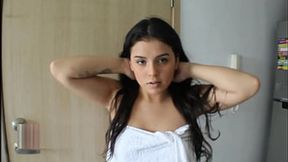 Neighborhood hottie loves to jerk off in front of everyone! PART 1