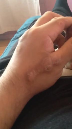 Gay boy shows the foreskin of his enormous cock   Clip 1