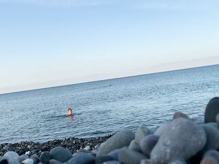 Monika Fox Swims Undressed In Sea