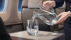 Horny flight attendants provide unexpected T&A during a quiet night of
