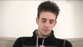 Jose Nicolas cums with his hairy cock on display