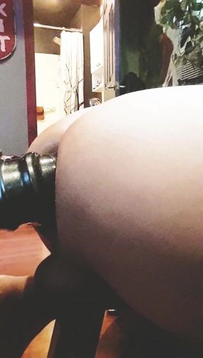 Fat Dildo In Juicy Round Sissy Ass