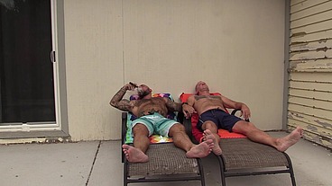 Update #29 (July 6, 2022) Fucking my Stepdad 3 Outside and Cigar Smoking!Today my stepdad and I were in the backyard tanning